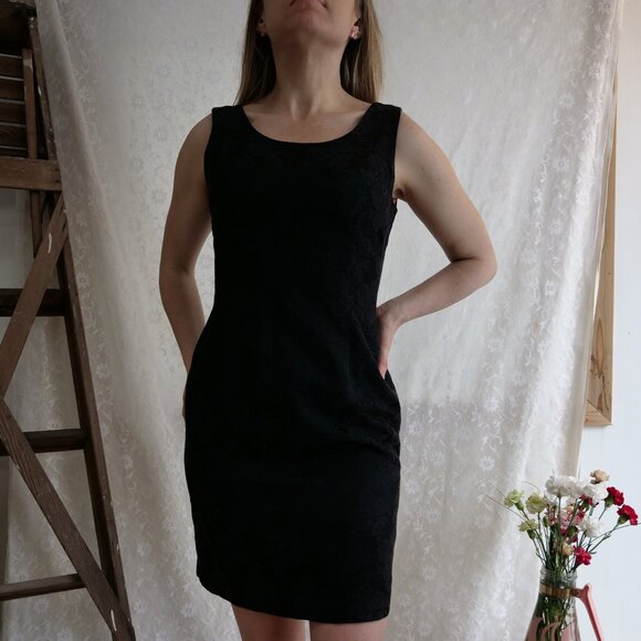 Vintage Little Black Dress 90s Retro Dresses 1990s Sustainable Thrift - Picture 2 of 9